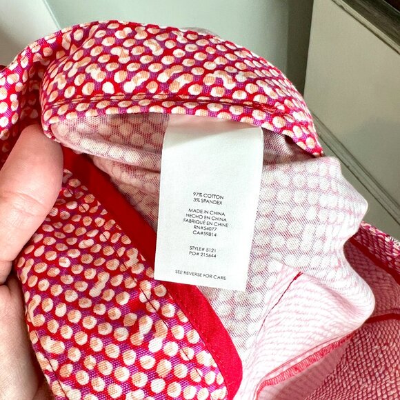 CAbi Picnic Short Polka Dot Side Zip Bright Red High-Waisted Style 5121 Size 12 - Picture 7 of 7